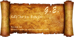 Gábris Edvin névjegykártya